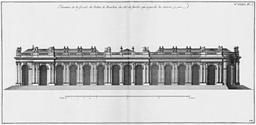 Façade septentrionale du palais Bourbon (1752).