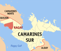 Mapa ning Camarines Sur ampong Ragay ilage