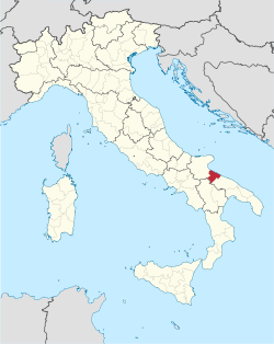 Разположение на Барлета-Андрия-Трани в Италия
