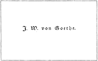 Biglietto di Johann Wolfgang von Goethe
