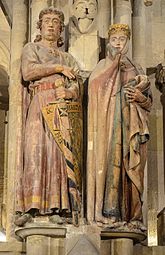 Gothic - Ekkehard and Uta, attributed to the Master of Namburg, 1245–1260, limestone and polychromy, Naumburg Cathedral, Naumburg, Germany[26]