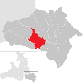 Poloha obce Sankt Michael im Lungau v okrese Tamsweg (klikacia mapa)