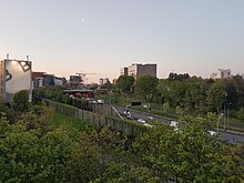 Mur antibruit près de la porte des Lilas