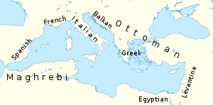 The major culinary regions of the Mediterranean
