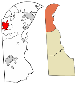 Location of Newark in New Castle County