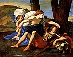 Armida falls in love with Rinaldo, 1616 painting by Nicolas Poussin