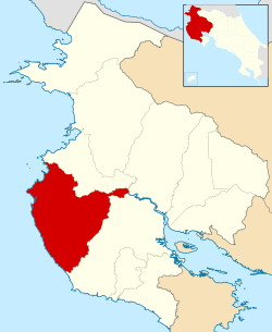 Location of Santa Cruz Canton in Guanacaste Province