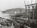 Wasa sjösätts vid Finnboda varv den 29 maj 1901.
