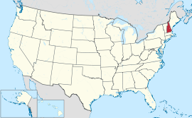 Map of the United States with ਨਿਊ ਹੈਂਪਸ਼ਰ highlighted