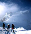 Image 17Mountaineers proceed across snow fields on South Tyrol; other climbers are visible further up the slopes. (from Mountaineering)