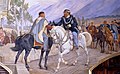 Garibaldi (links) und König Viktor Emanuel II.: Der Handschlag auf der Brücke von Teaono am 26. Oktober 1860