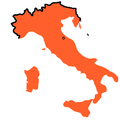 O Reino da Itália em 1924 após a Primeira Guerra Mundial, compreendendo as Venezas Tridentina e Giulia, a cidade de Fiume e a cidade dálmata de Zara