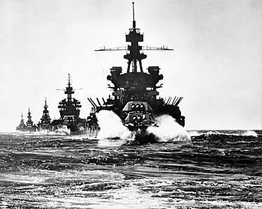 USS Pennsylvania entering Lingayen Gulf