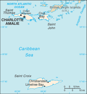 Mapa das Illas Virxes dos Estados Unidos