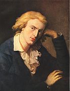 Friedrich Schiller. Anton Graff started the portrait in 1786. However, since Schiller could "not sit still" he only finished it in 1791. The painting was often copied. The original portrait can be seen at the "Kügelgenhaus – Museum der Dresdner Romantik" in Dresden.