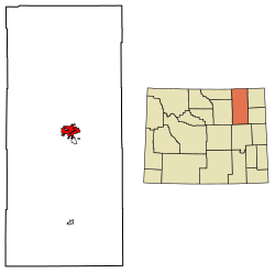 Location of Gillette in Campbell County, Wyoming