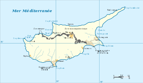 Ligne de démarcation entre les deux entités chypriotes.