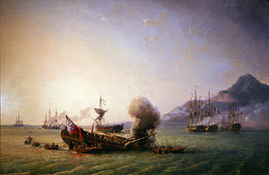 Combat de Grand Port, by Pierre-Julien Gilbert（英语：Pierre-Julien Gilbert）, 巴黎國立海洋博物館