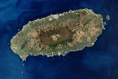 Nasa-Satellietbeeld van die Suid-Koreaanse Jeju-eiland, soos op 6 April 2000.