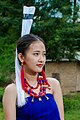 An Ao Naga girl in her traditional attire in Nagaland