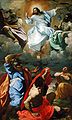 Transfiguration of Jesus depicting him with Elijah, Moses and three apostles by Carracci, 1594.
