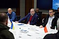 Петро Фіала на зустрічі з Президентом України Володимиром Зеленським у Києві разом з іншими представниками Європи, 15 березня 2022 р.