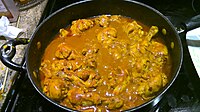 A pot of Punjabi-style chicken curry