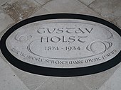 Memorial for Gustav Holst in Chichester Cathedral