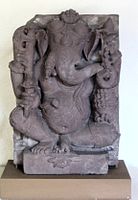 Seated Ganesha, sandstone sculpture from Rajasthan, 9th century