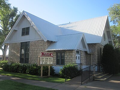 First United Methodist Church in Holly is located across the highway from First Christian Church.