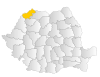 Map of Romania highlighting Satu Mare County
