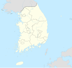 A map of South Korea with Incheon marked in the north-west of the country.