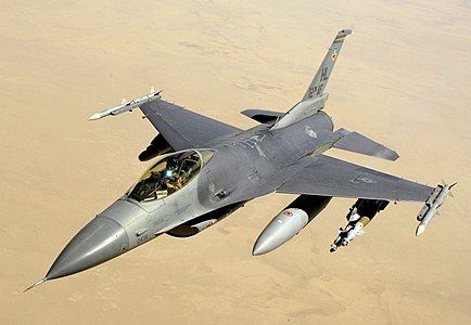 F-16 jet in flight over Iraq