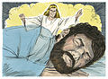 Malaikat Tuhan tampak kepada Yusuf dalam mimpi, berkata agar Yusuf tidak takut mengambil Maria sebagai isteri.