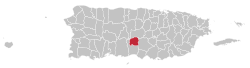 Location within the island of Puerto Rico