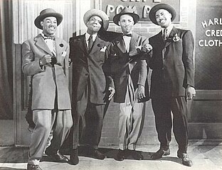 The Delta Rhythm Boys in zoot suits