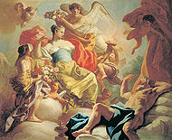 Francesco de Mura: Aurora i Titon, Aurora i Titon su na oblacima