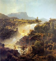 Tessefossen I Vaga I Middagsbelysning, 1848