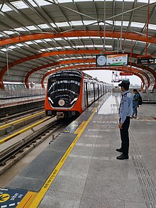 Kanpur Metro train arriving at station