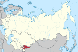 Location of Kirghizia (red) within the Soviet Union