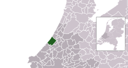 Ligging van Wassenaar-munisipaliteit in Zuid-Holland