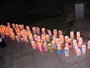 טורו נגאשי שהוכנו בידי ילדים, לקראת הציפה בהירושימה. בולטים בהם סמלי שלום ואחווה.