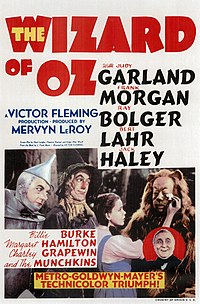 A theatrical release poster for The Wizard of Oz (1939).