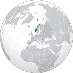 Localização da Noruega