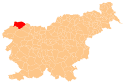 Localização do município de Kranjska Gora na Eslovênia