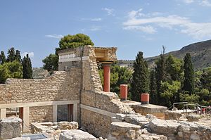 Vista do sítio arqueológico de Cnossos