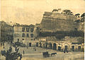 Piazza Costituzione alla fine del XIX secolo, prima della sistemazione del bastione di Saint Remy