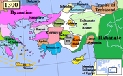 Emirato otomano en 1300, etiquetado "Osman"