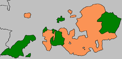 Wilayah Anhalt pada tahun 1853, Anhalt-Bernburg berwarna hijau