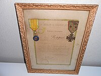 Médaille Militaire, Croix de guerre e citação no corpo de exército por bravura do soldado chasseur Jules Roguet do 14º Batalhão de Caçadores Alpinos (14e BCA).